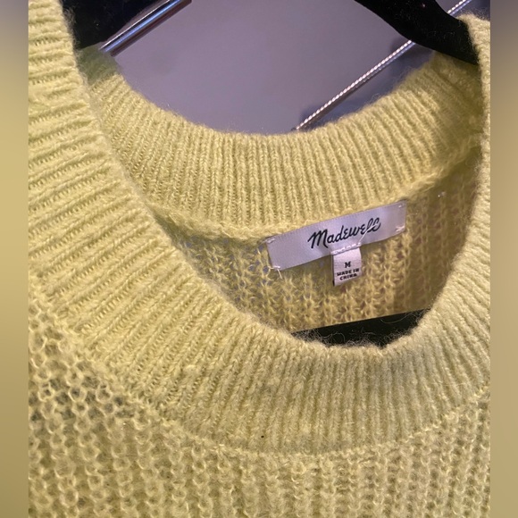 Madewell Ribbed Crewneck Sweater, Size M in Citron - Picture 2 of 6
